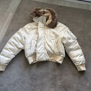 Ralph Lauren Blue Label White Jacket with Fur Trim